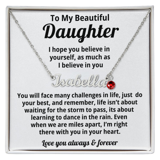 Personalized Name Necklace and Birthstone