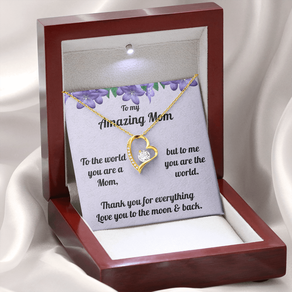 Mom Forever Love Heart Necklace- Thank you for Everything