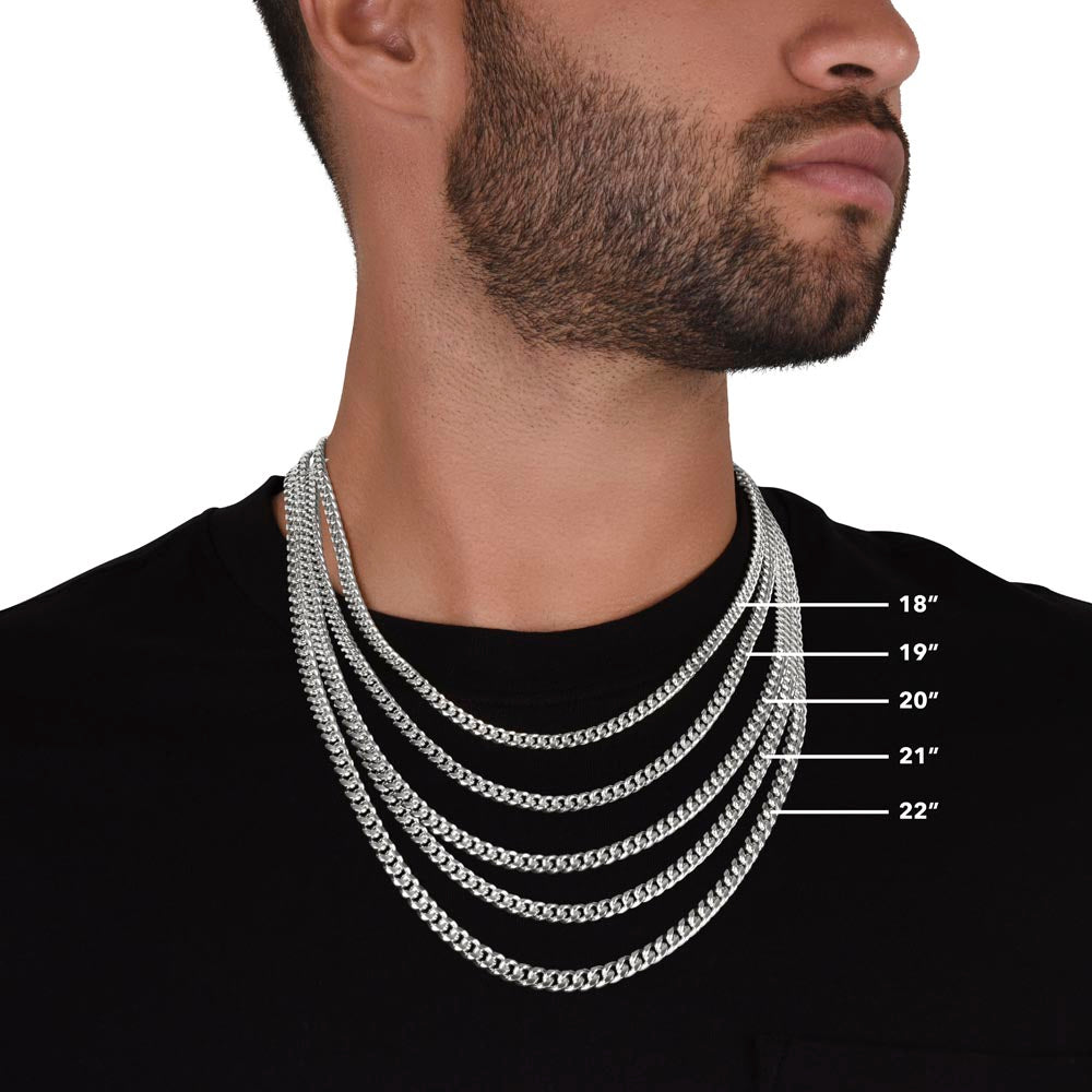 Gift to Son from Dad - Cuban link Chain with greeting card