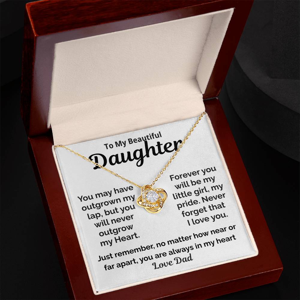 Daughter Necklace from Dad, Heartfelt Message Gift for Daughter