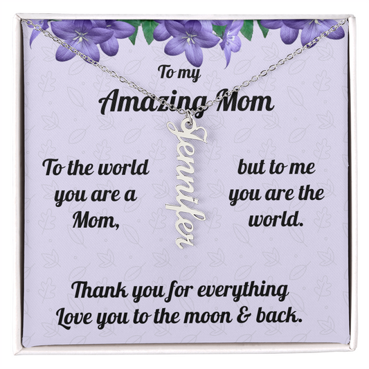 Personalized Name Necklace for Mom- Thank you for everything