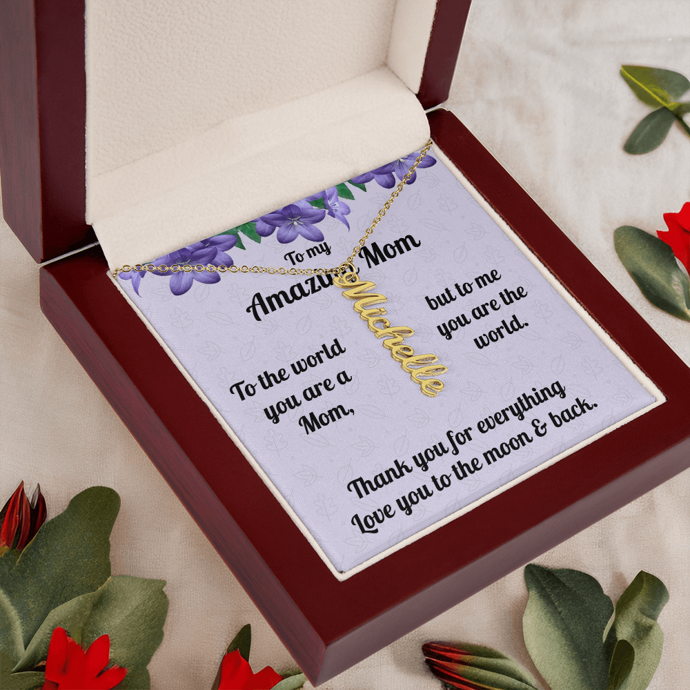 Personalized Name Necklace for Mom- Thank you for everything