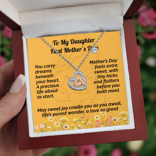 Daughter first Mother's Day-Baby Feet Neckalce