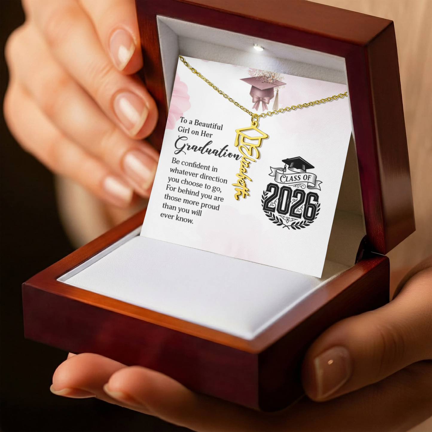 Graduation Necklace Personalize with Name & Year