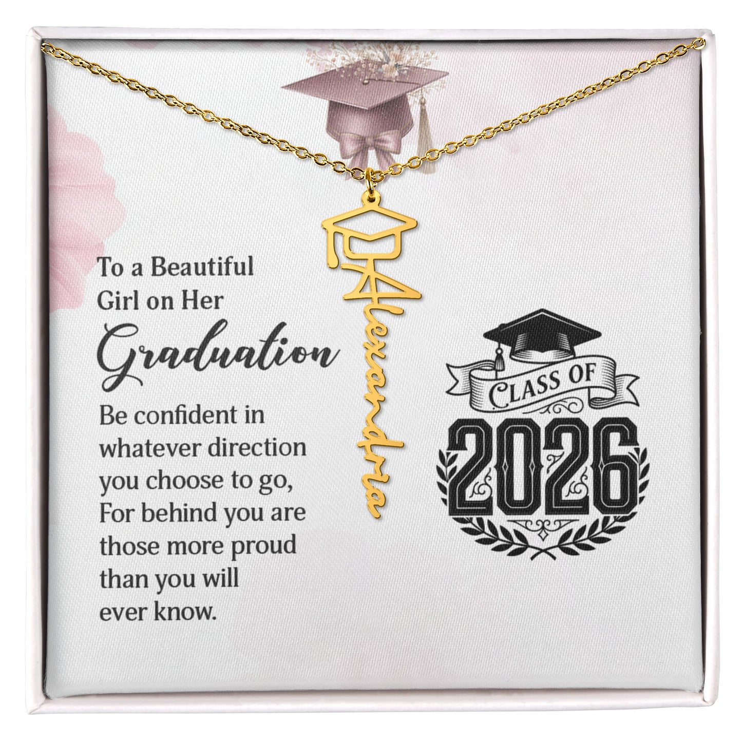 Graduation Necklace Personalize with Name & Year