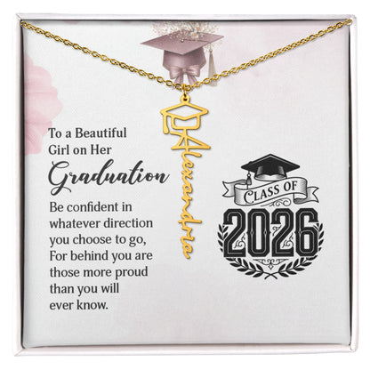 Graduation Necklace Personalize with Name & Year