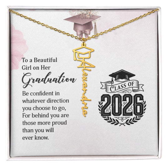 Graduation Necklace Personalize with Name & Year