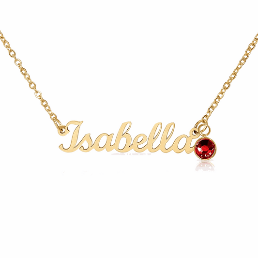Gift for Beautiful Mom Personalized Name Necklace with Birthstone