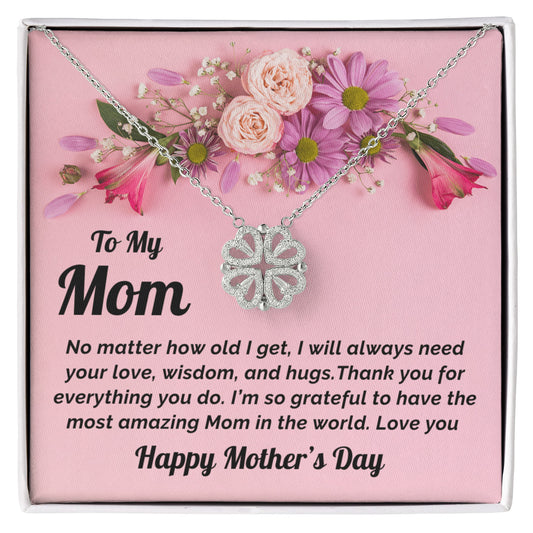 Mother's Day Gift- 2 ways to wear it-Mom Necklace and Greeting Card
