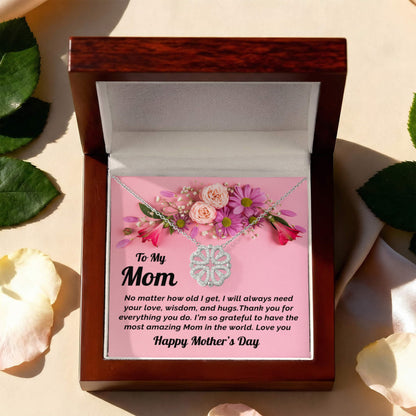 Mother's Day Gift- 2 ways to wear it-Mom Necklace and Greeting Card