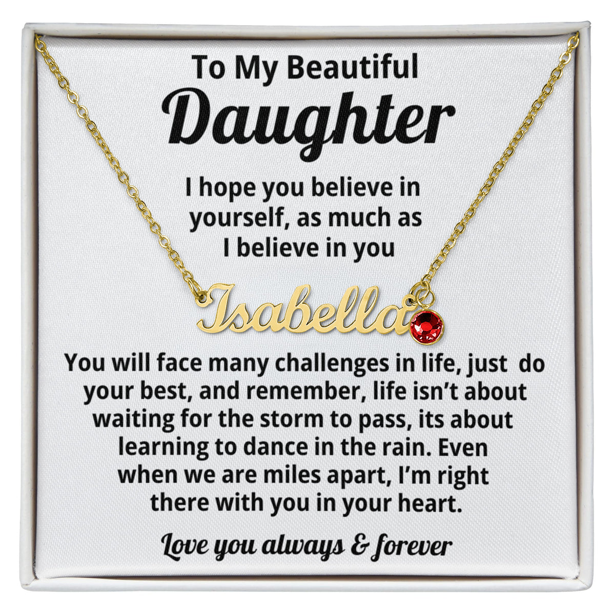 Personalized Name Necklace and Birthstone