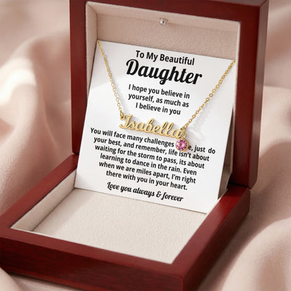 Personalized Name Necklace and Birthstone