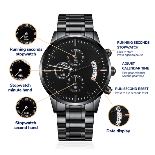 Men's Watch- Personalized Engraved Message- Perfect to Celebrate Special Occasions