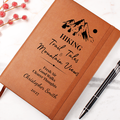 Personalized Hiking Journal Gift & Keepsake- Vegan Leather
