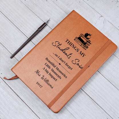 Personalized Teacher Journal Gift & Keepsake- Vegan Leather