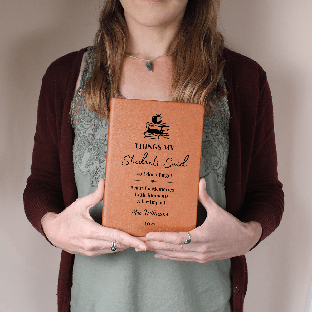 Personalized Teacher Journal Gift & Keepsake- Vegan Leather