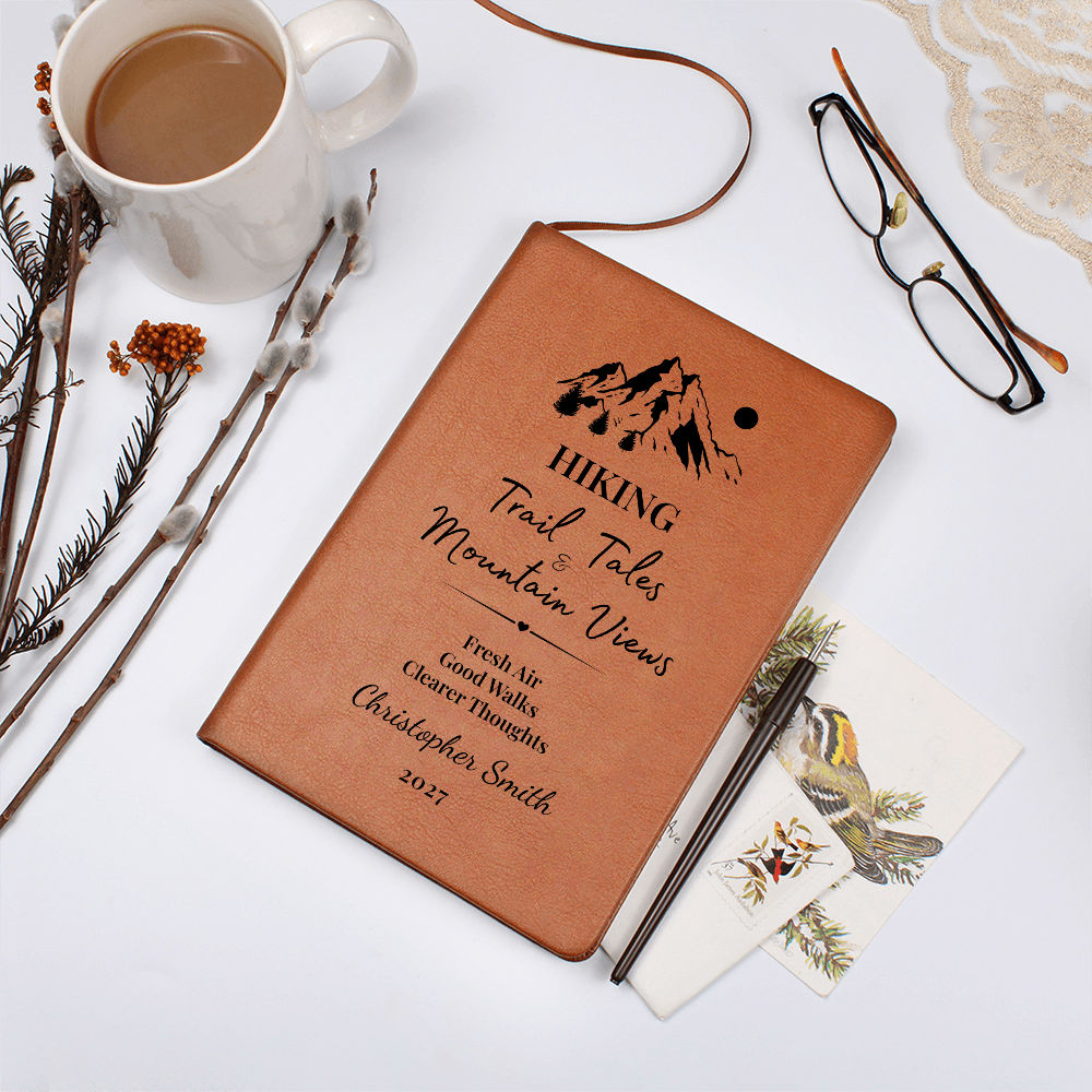 Personalized Hiking Journal Gift & Keepsake- Vegan Leather