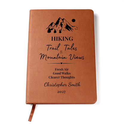 Personalized Hiking Journal Gift & Keepsake- Vegan Leather