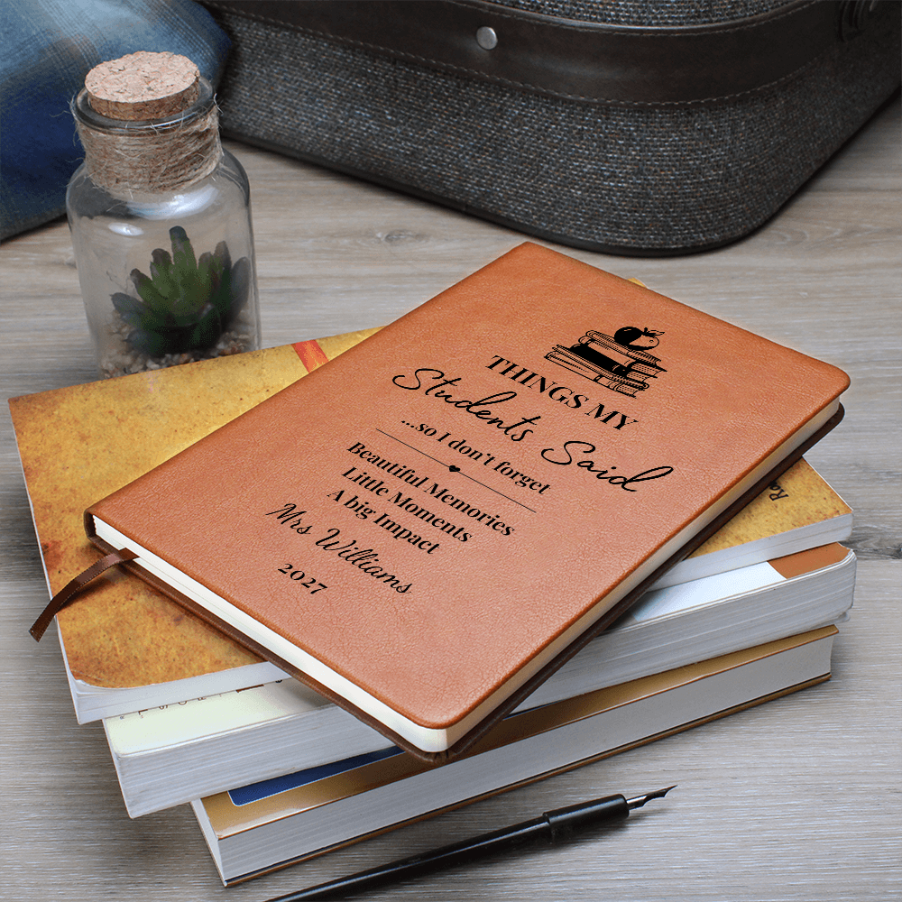 Personalized Teacher Journal Gift & Keepsake- Vegan Leather