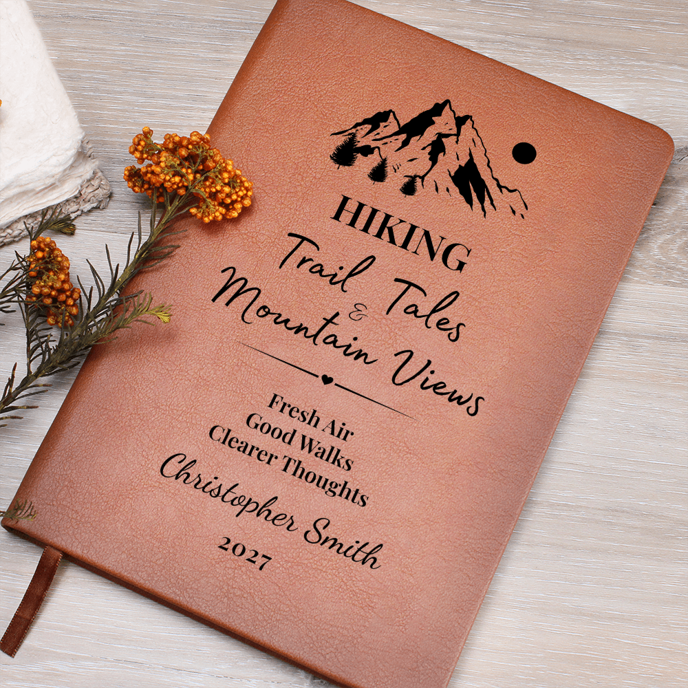 Personalized Hiking Journal Gift & Keepsake- Vegan Leather