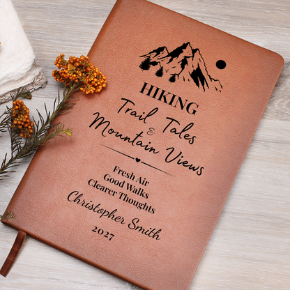 Personalized Hiking Journal Gift & Keepsake- Vegan Leather