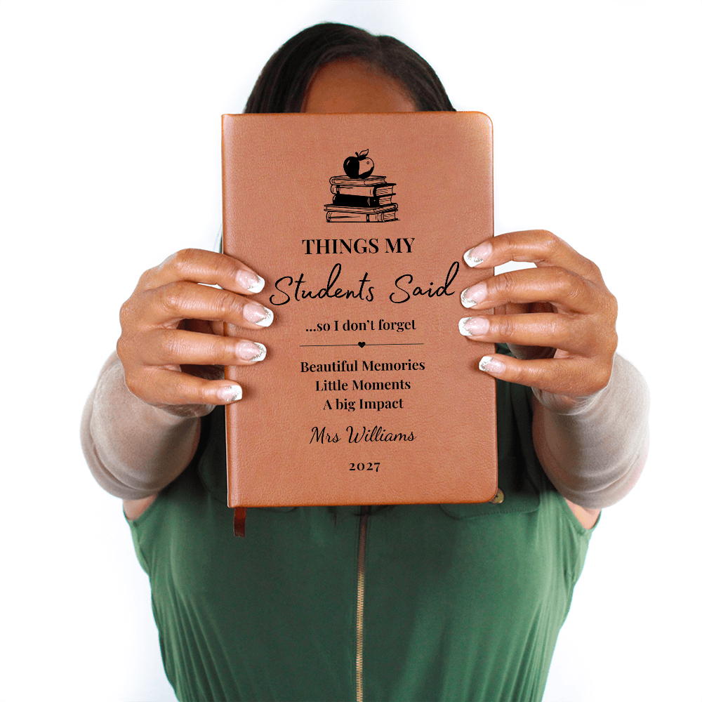 Personalized Teacher Journal Gift & Keepsake- Vegan Leather