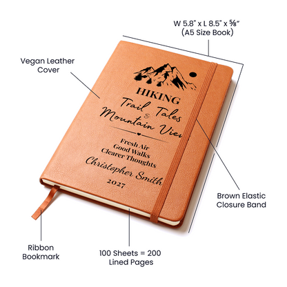 Personalized Hiking Journal Gift & Keepsake- Vegan Leather
