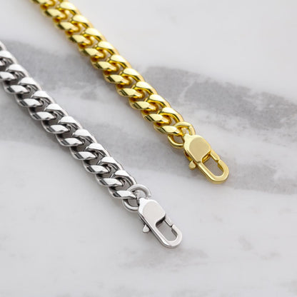 Gift to Son from Dad - Cuban link Chain with greeting card