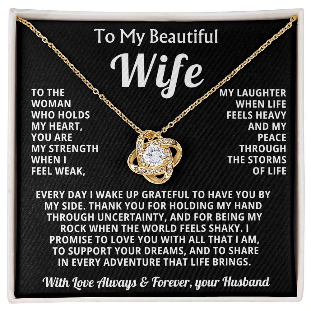 To My Beautiful Wife Necklace from Husband-Gift for Anniversary, Birthday, Special Occasions