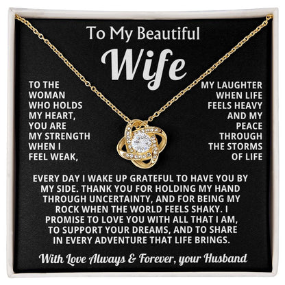 To My Beautiful Wife Necklace from Husband-Gift for Anniversary, Birthday, Special Occasions