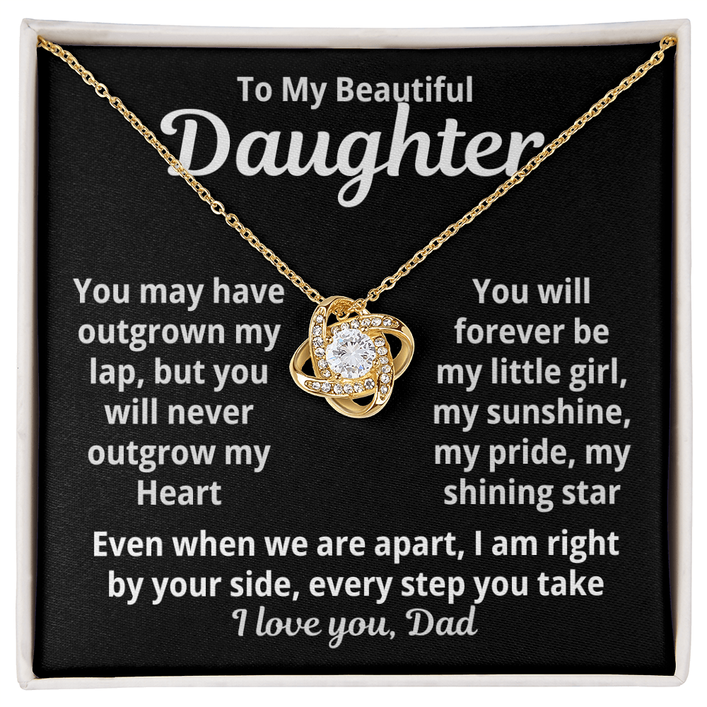To My Beautiful Daughter Love Knot Necklace Gift from Dad