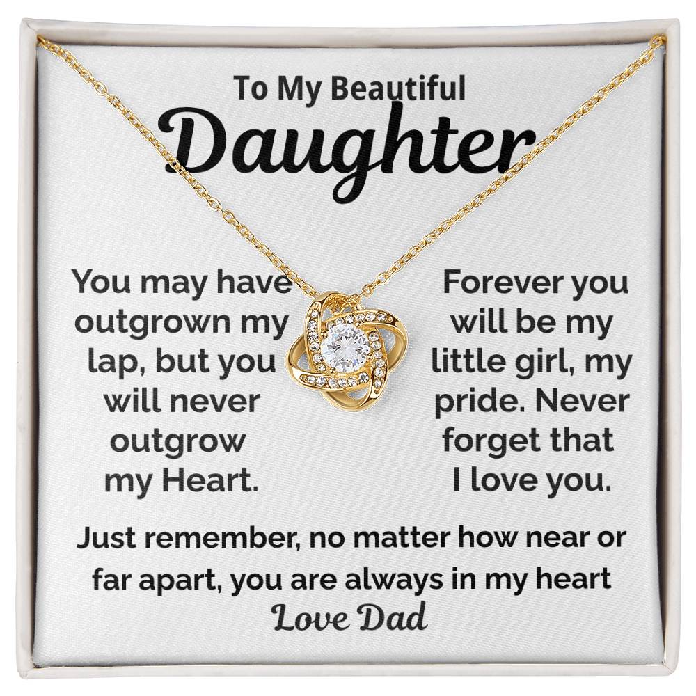 Daughter Necklace from Dad, Heartfelt Message Gift for Daughter