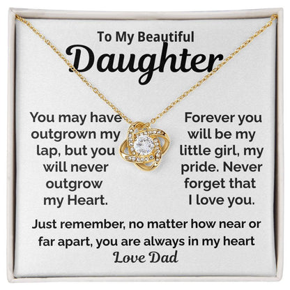 Daughter Necklace from Dad, Heartfelt Message Gift for Daughter