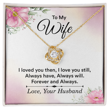 Gift for Wife Necklace and Greeting Card- Birthdays -Anniversaries-I Love You