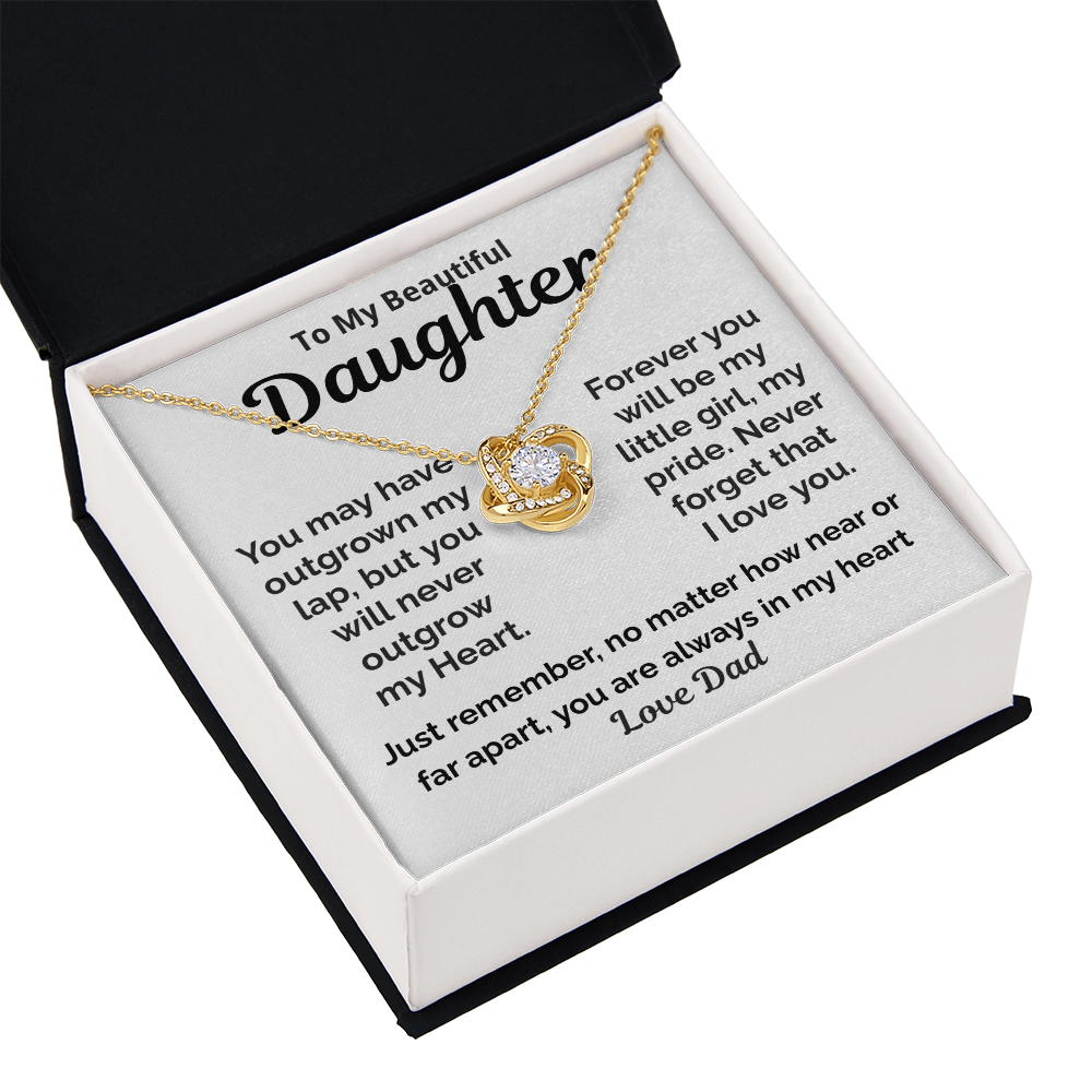 Beautiful Daughter Love Knot Necklace Gift-Love Dad