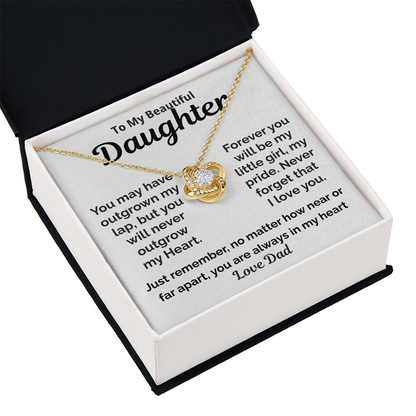 Beautiful Daughter Love Knot Necklace Gift-Love Dad