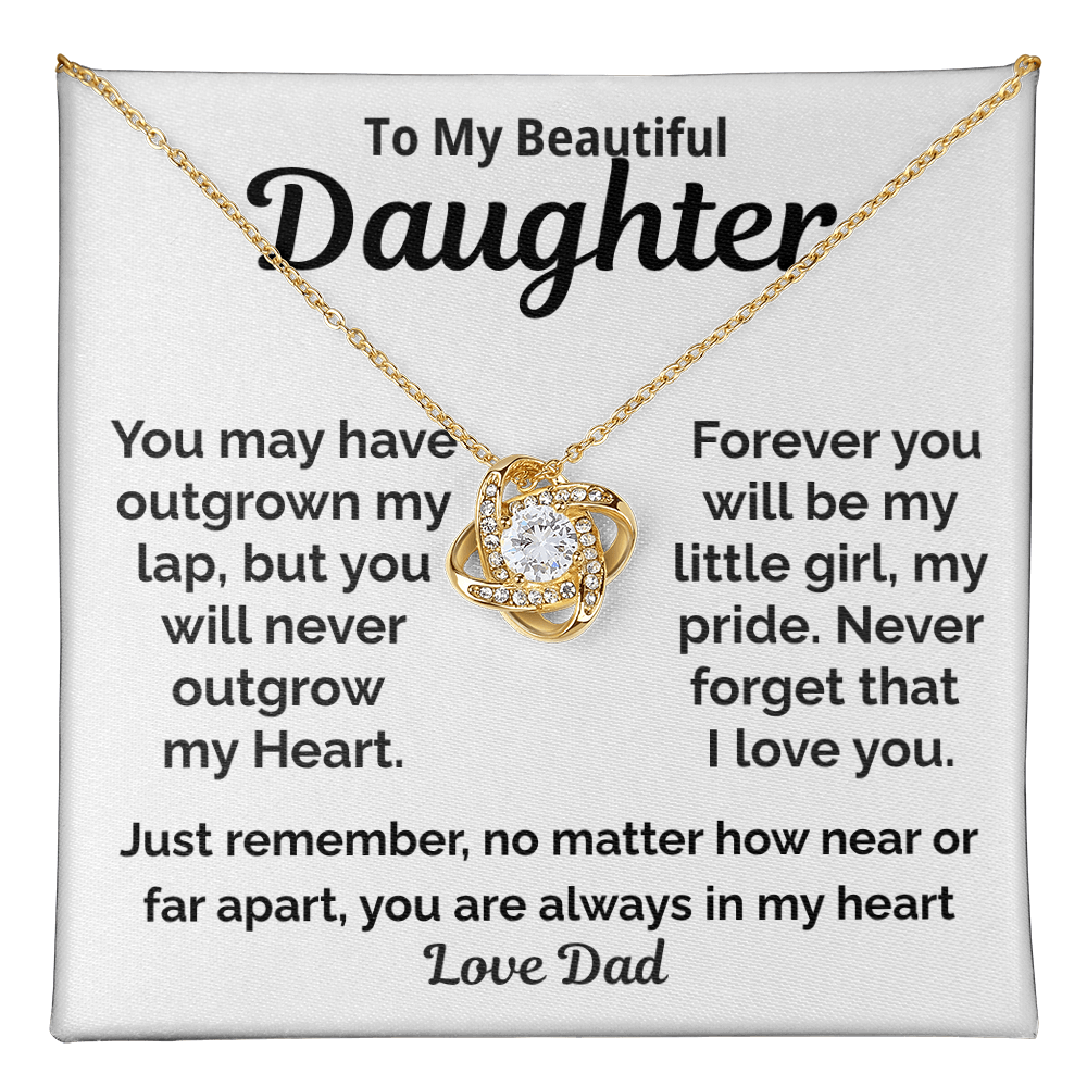 Beautiful Daughter Love Knot Necklace Gift-Love Dad