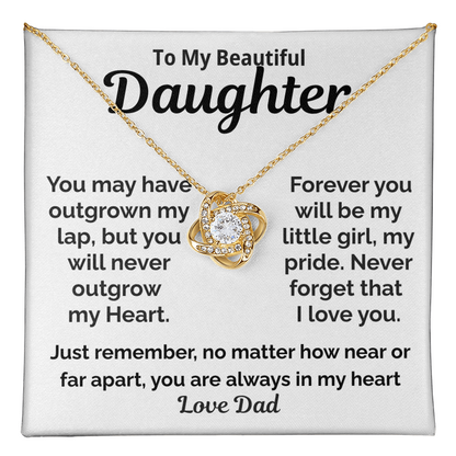 Beautiful Daughter Love Knot Necklace Gift-Love Dad