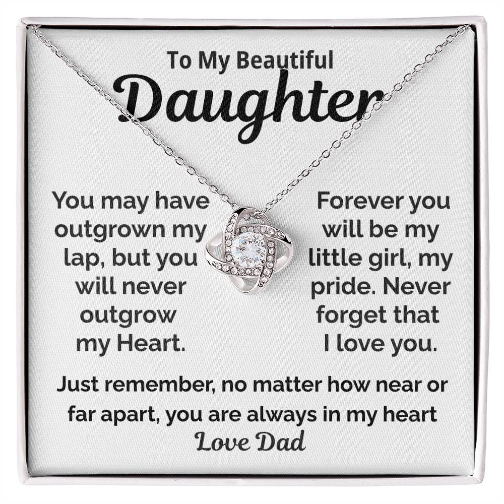 Daughter Necklace from Dad, Heartfelt Message Gift for Daughter