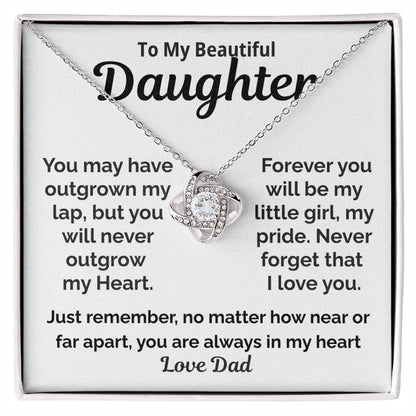 Daughter Necklace from Dad, Heartfelt Message Gift for Daughter