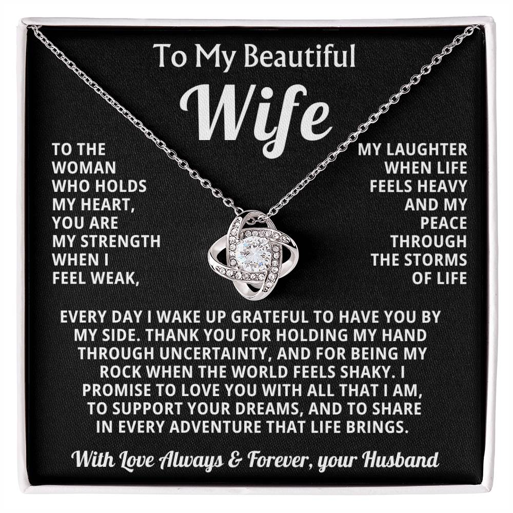 To My Beautiful Wife Necklace from Husband-Gift for Anniversary, Birthday, Special Occasions