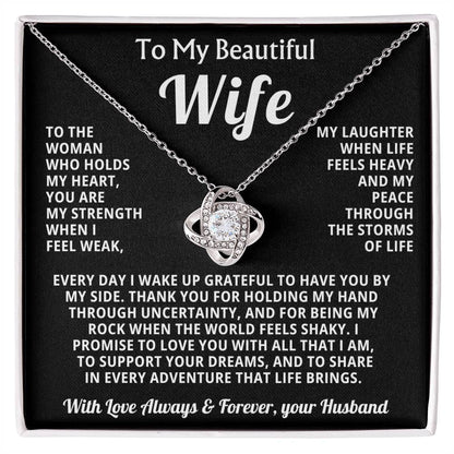 To My Beautiful Wife Necklace from Husband-Gift for Anniversary, Birthday, Special Occasions