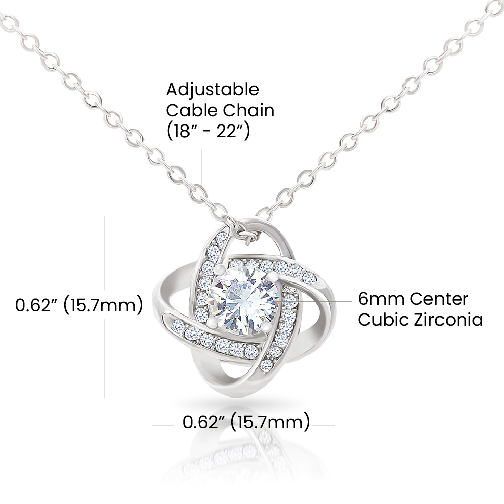 To My Beautiful Wife-Love Knot Necklace- Eternal Rose Heart Box- Sail through the Storm Together Valentine's day