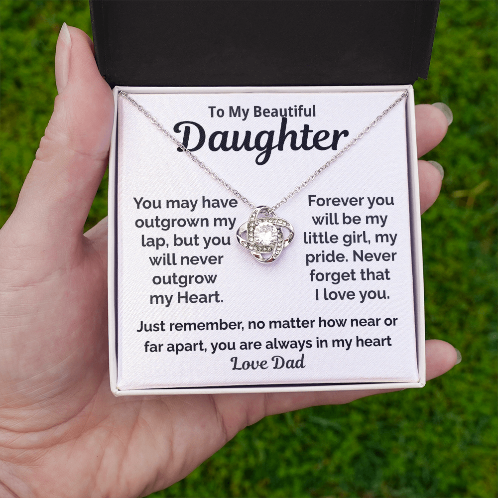 Beautiful Daughter Love Knot Necklace Gift-Love Dad
