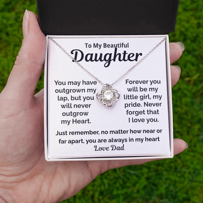 Beautiful Daughter Love Knot Necklace Gift-Love Dad