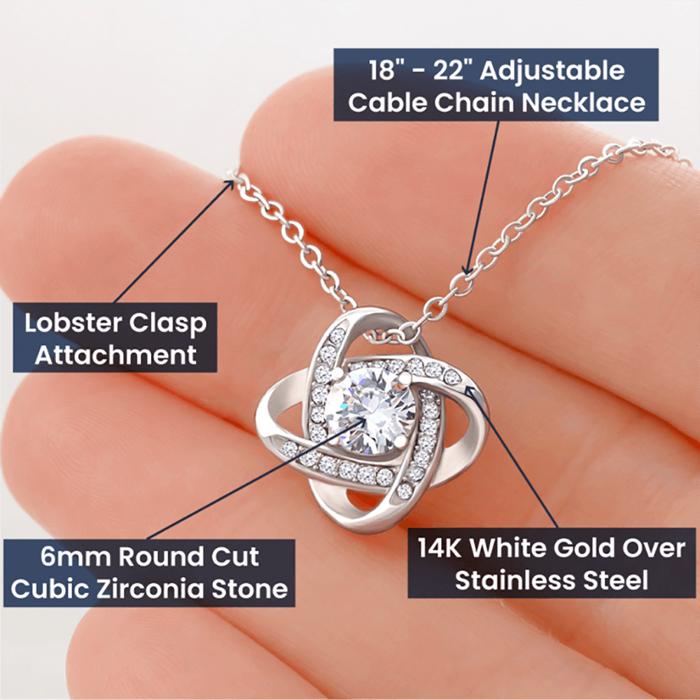 To My Beautiful Daughter Love Knot Necklace Gift from Dad