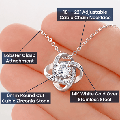 To My Beautiful Daughter Love Knot Necklace Gift from Dad
