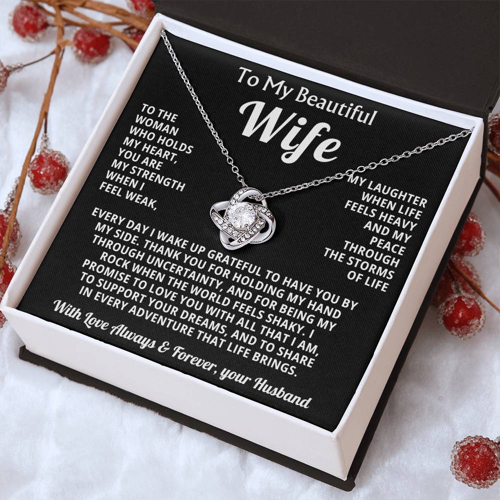 To My Beautiful Wife Necklace from Husband-Gift for Anniversary, Birthday, Special Occasions