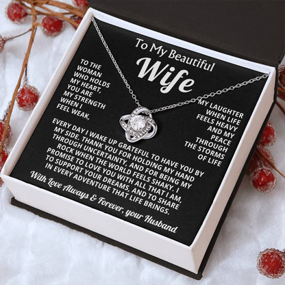 To My Beautiful Wife Necklace from Husband-Gift for Anniversary, Birthday, Special Occasions