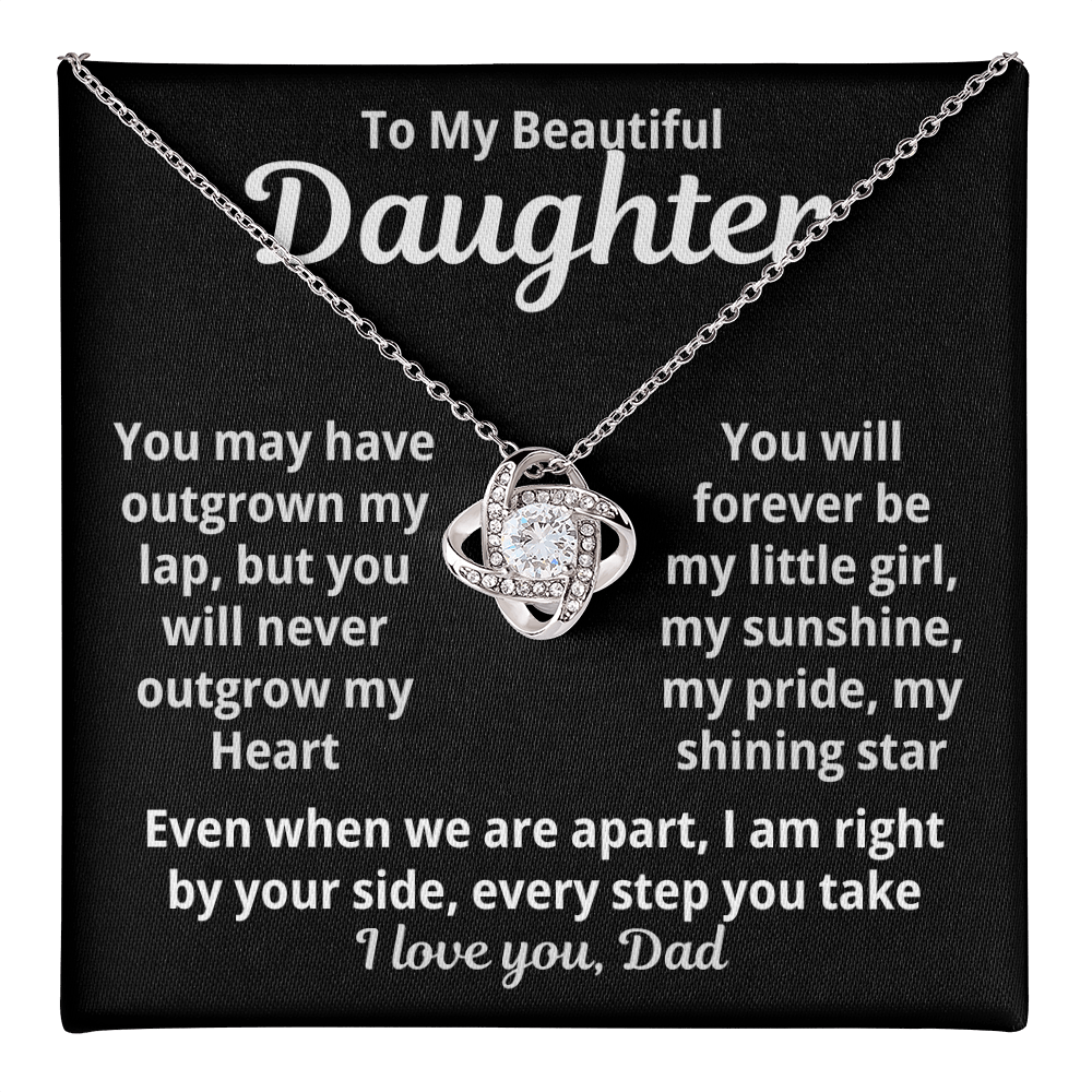 To My Beautiful Daughter Love Knot Necklace Gift from Dad